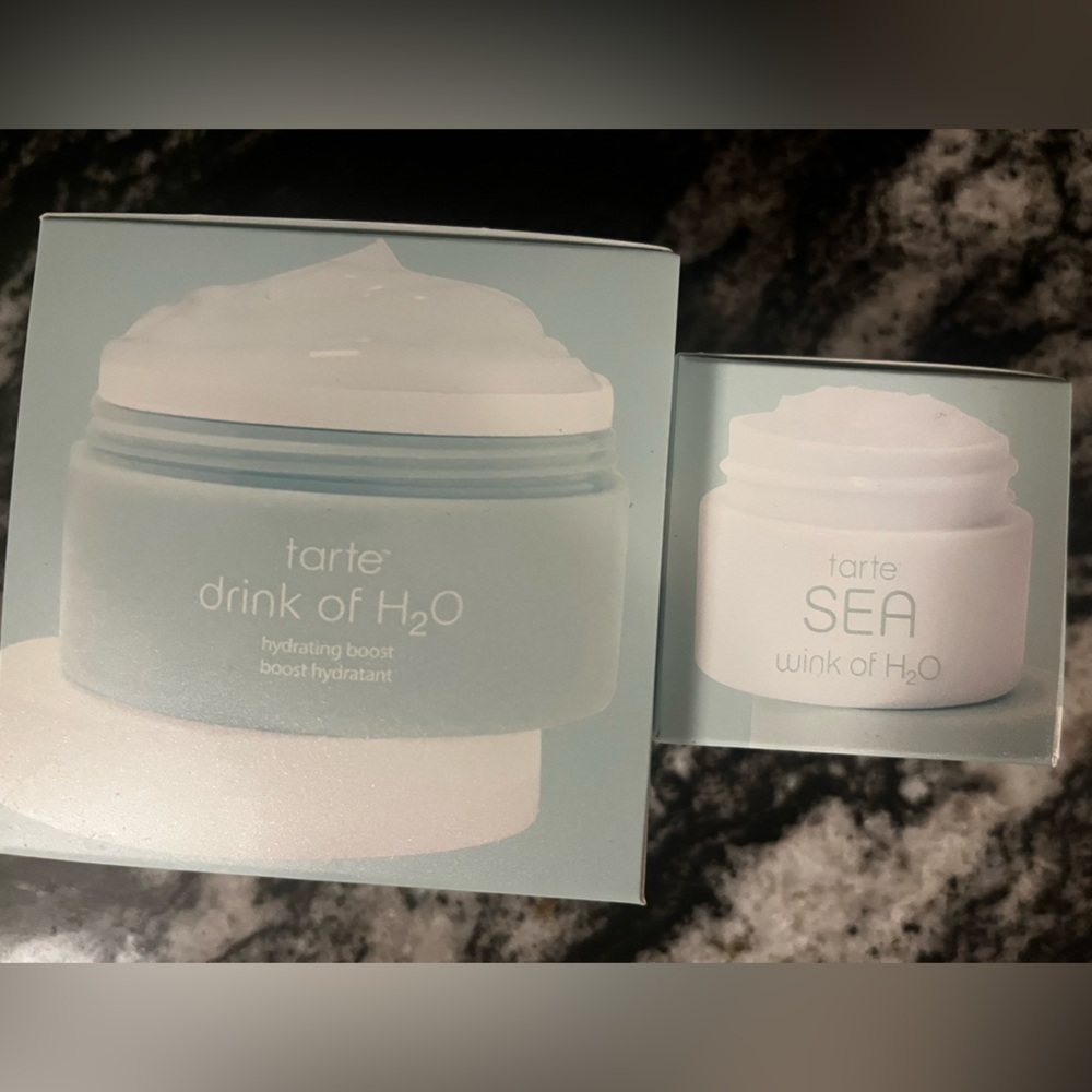 Tarte drink of H2O moisturizer and Wink of H20 eye cream.